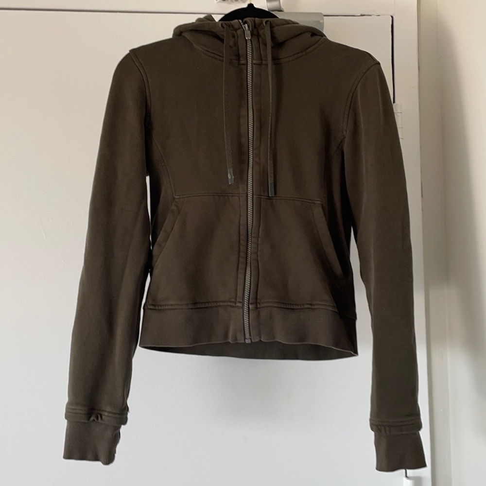 Army Green Lululemon Scuba Zip Up